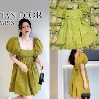 [Mã FAMARAL2 giảm 10K đơn 50K] Váy baby doll xanh cốm Quảng Châu (Hình Thật) Đầm Xinh Dáng BabyDoll Hàn Quốc