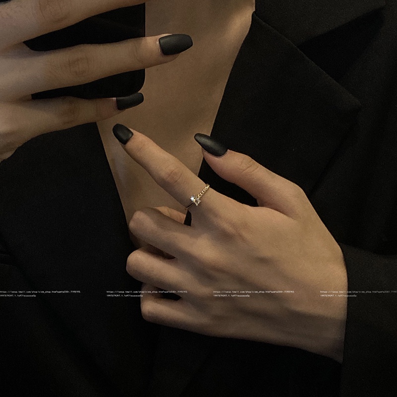 Nhẫn Đeo Ngón Trỏ Đính Đá Kim Cương Phong Cách Nhật Bản Thời Trang Độc Đáo 2022