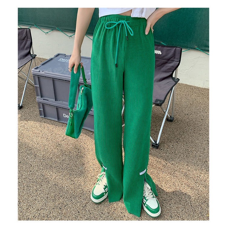 Quần Dài Nữ Ống Rộng Xẻ Tà Thời Trang Mùa Hè Mới