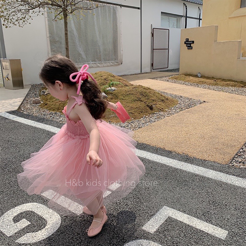 Váy Công Chúa Xinh Cho Bé Gái 2 Màu Vàng Và Hồng