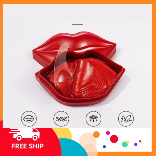 Mặt nạ dưỡng môi hoa hồng, HỘP 20 MIẾNG, giúp môi căng mọng