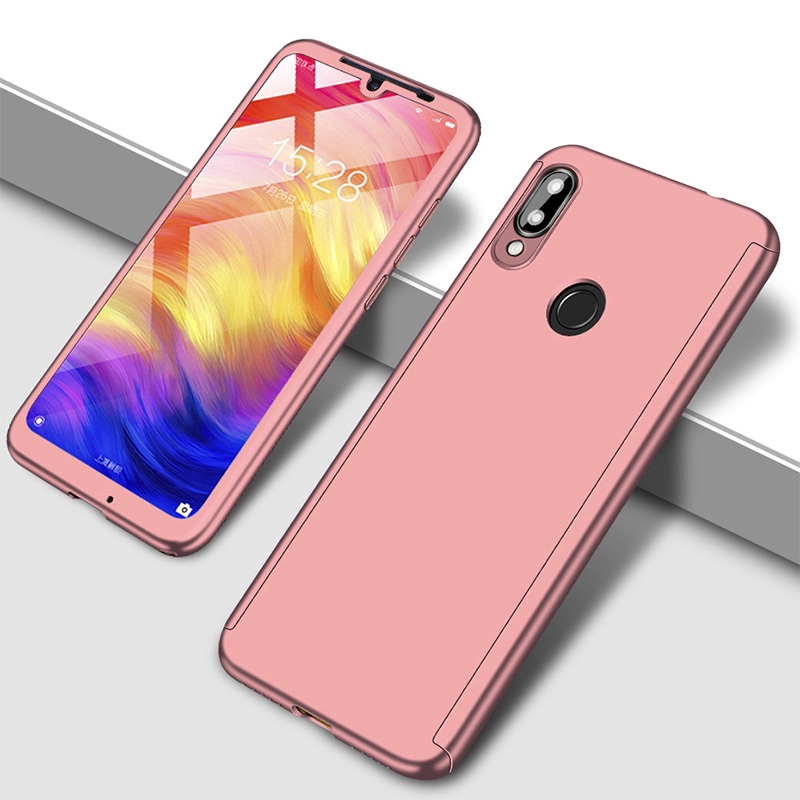 Ốp điện thoại kính cường lực phối PC cứng bảo vệ toàn diện dành cho Xiaomi Redmi Note 8 Pro Note 7 6 5 4X