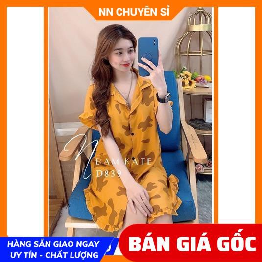 Đầm nữ mặc nhà chất kate mềm mịn mát in hình bò sữa in hình hoạt hình dễ thương đầm kate tổng hợp