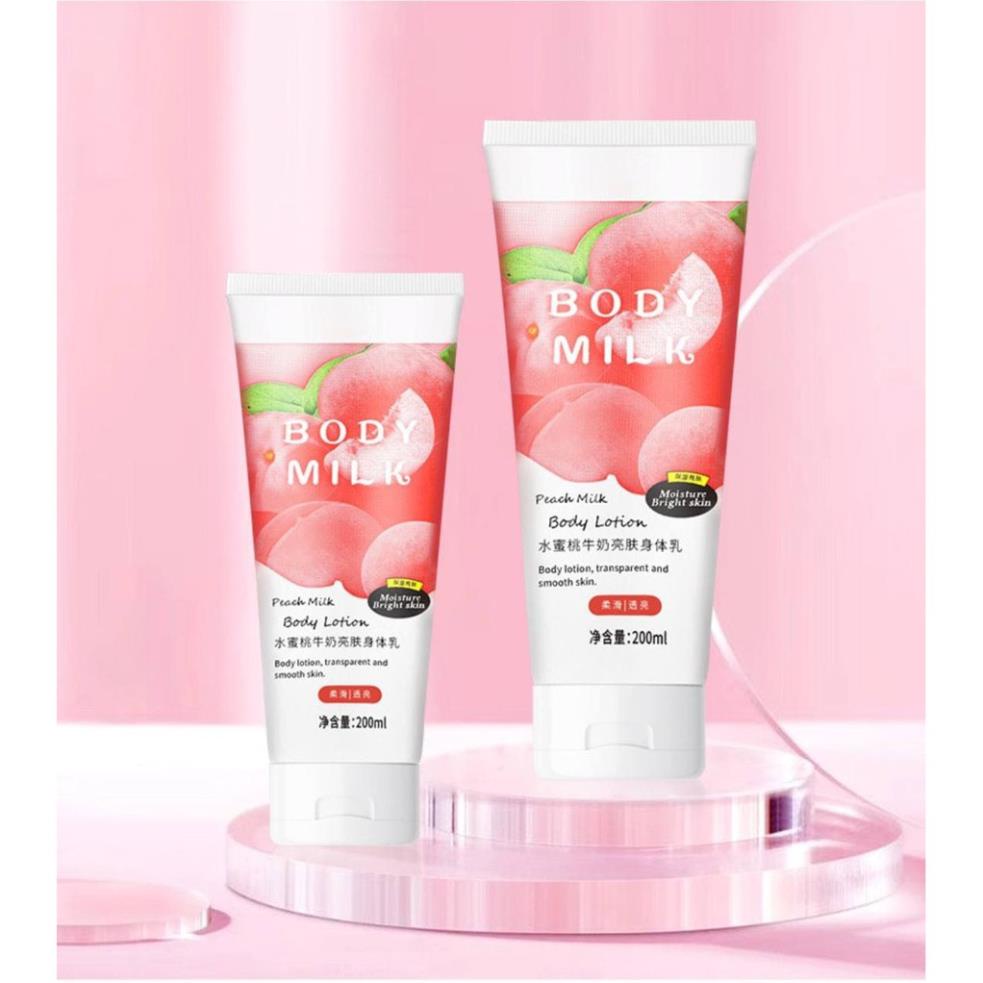Kem Body Trắng Da, Sữa Dưỡng Thể Trắng Da Chống Nắng Toàn Thân Trái Đào Hương Nước Hoa 200ml WINK