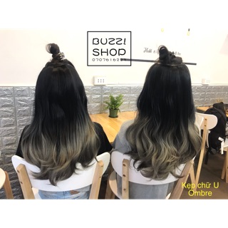 [Hình Thật] KẸP PHỒNG CHỮ U OMBRE XÁM KHÓI