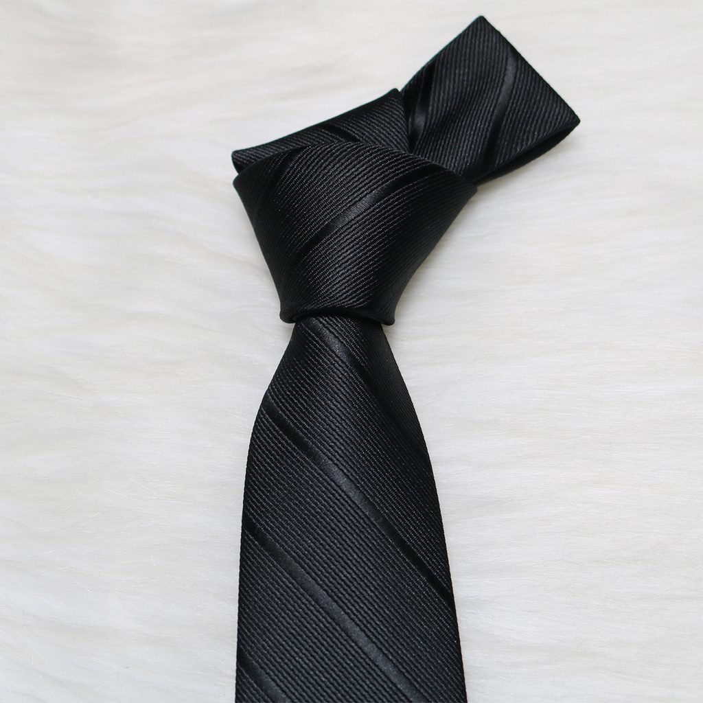 Cà vạt nam đen cho công sở và chú rể bản 6cm 8cm KING hàn quốc C54