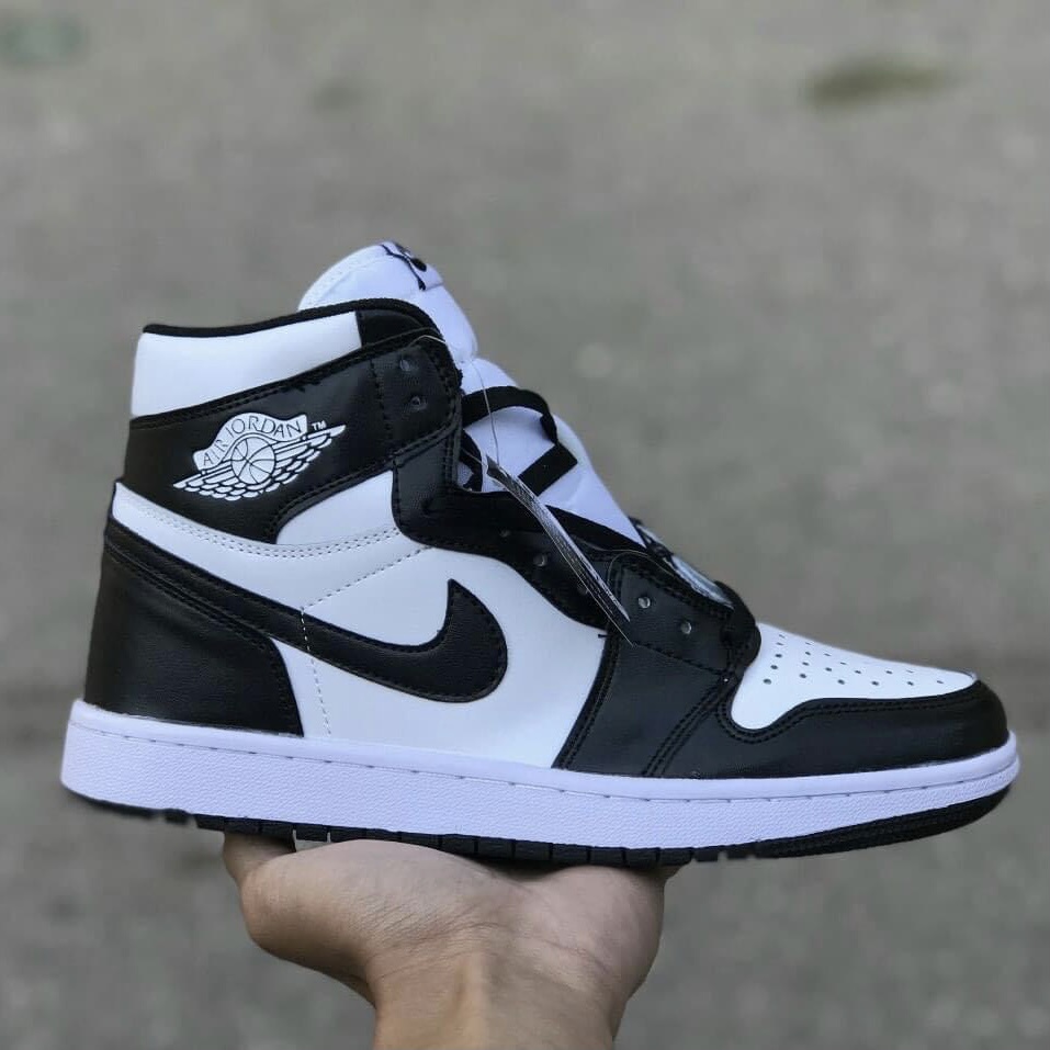 Giày thể thao Jordan 1 đen trắng cao cổ, Giày sneaker JD1 High Panda nam nữ siêu hot Tặng Box Bill