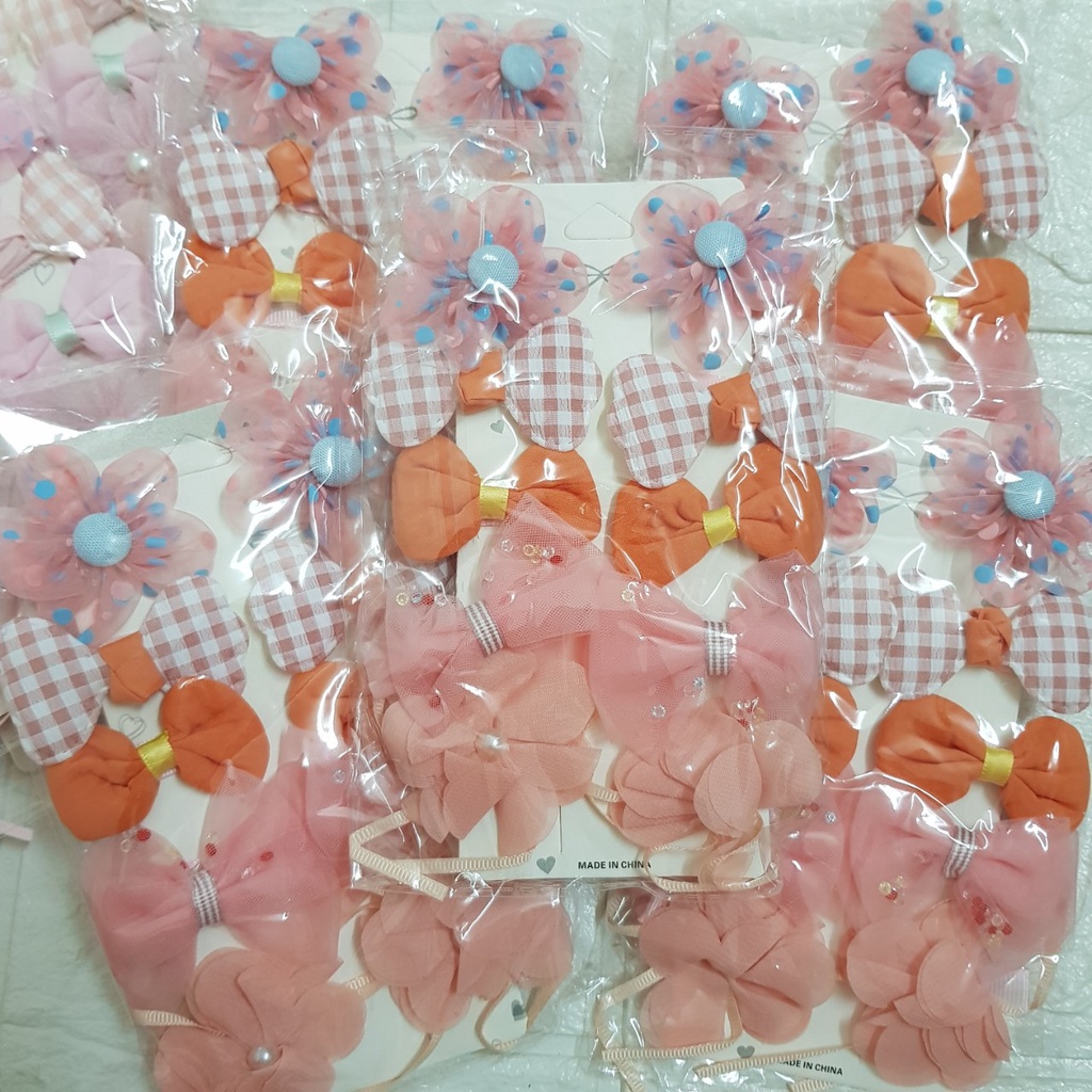 Set 9 - 10 chiếc kẹp nơ xinh xắn phong cách Hàn Quốc cho bé gái (ảnh chụp thật)