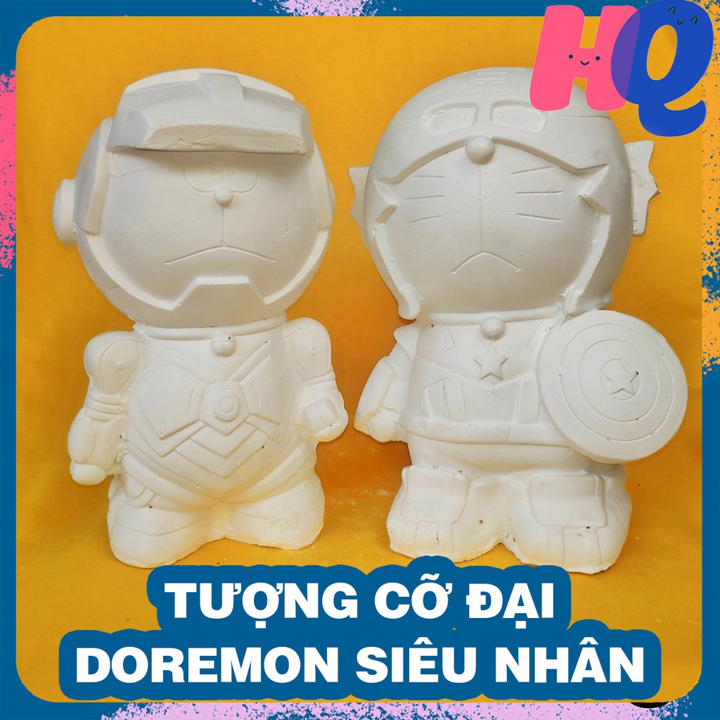 Tượng tô màu DORAEMON NGƯỜI SẮT - CAPTAIN MỸ cỡ Đại, tượng thạch cao cho bé