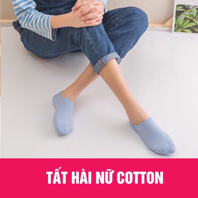 10 Đôi Tất Hài Nữ Cotton Gân Tăm Mềm Mịn