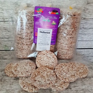 Bánh gạo lức Tím Than HELLORICE - gói 500g - không đường, thcihs hợp cho người ăn kiêng, tập gym, tiểu đường