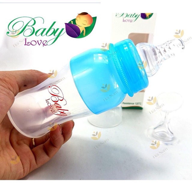 Bình sữa silicon Baby Love 110ml (tặng kèm 1 núm ti và thì silicon ăn dặm) cho bé