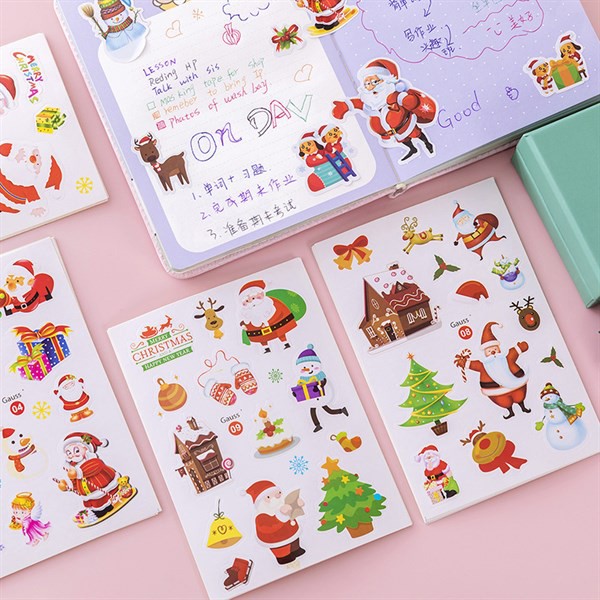 10 tờ Sticker dán Noel dễ thương - quà giáng sinh