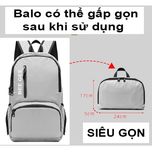 Balo nam nữ thời trang vải dù chống thấm nước siêu nhẹ có thể gấp gọn dùng để đi du lịch tiện ích có chữ Hotshot