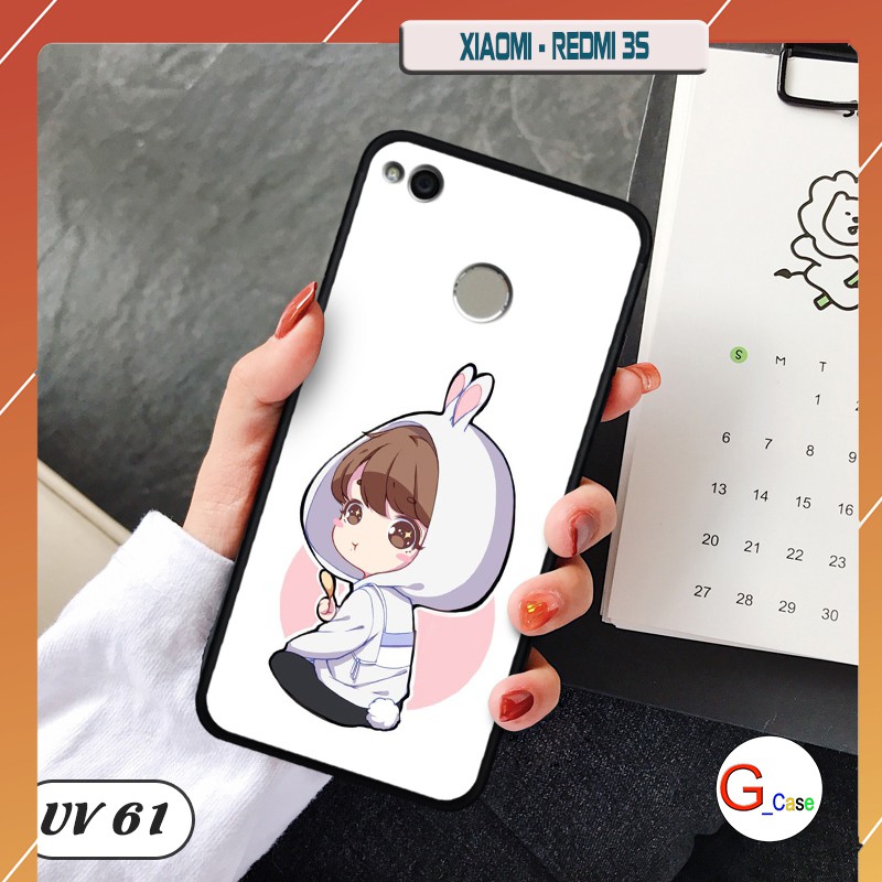 Ốp điện thoại Xiaomi Redmi 3s lưng nhám viền cao su dẻo in hình