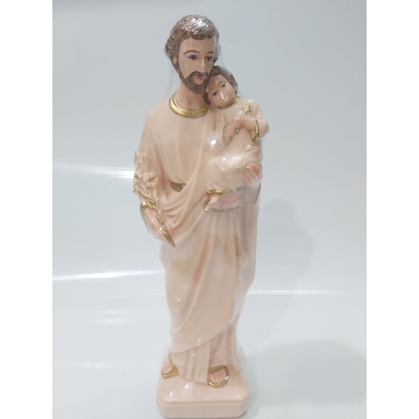 Tượng công giáo - Tượng Thánh Giuse bế Chúa màu lạ 30cm