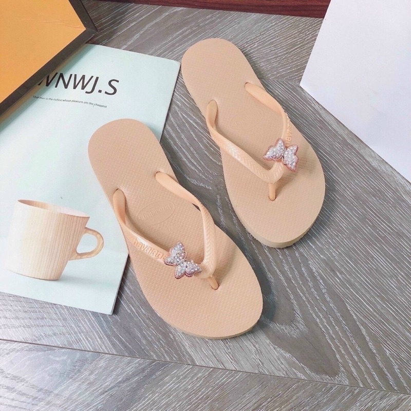 Dép lào kẹp ngón gắn bướm xinh havaianas BN