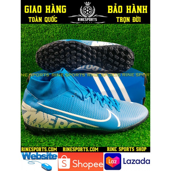 GIÀY BÓNG ĐÁ Mercurial Superfly VII Academy xanh SÂN CỎ NHÂN TẠO HÀNG SUPER THAILAND