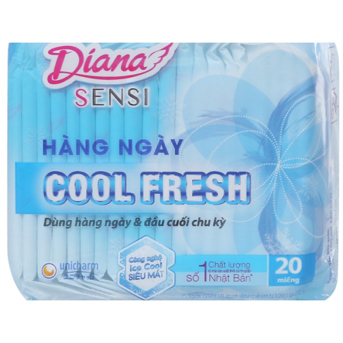 Băng vệ sinh Diana Siêu thấm, Diana siêu mỏng, Diana dày cánh, Diana có cánh, Diana không cánh (bịch 8 miếng)