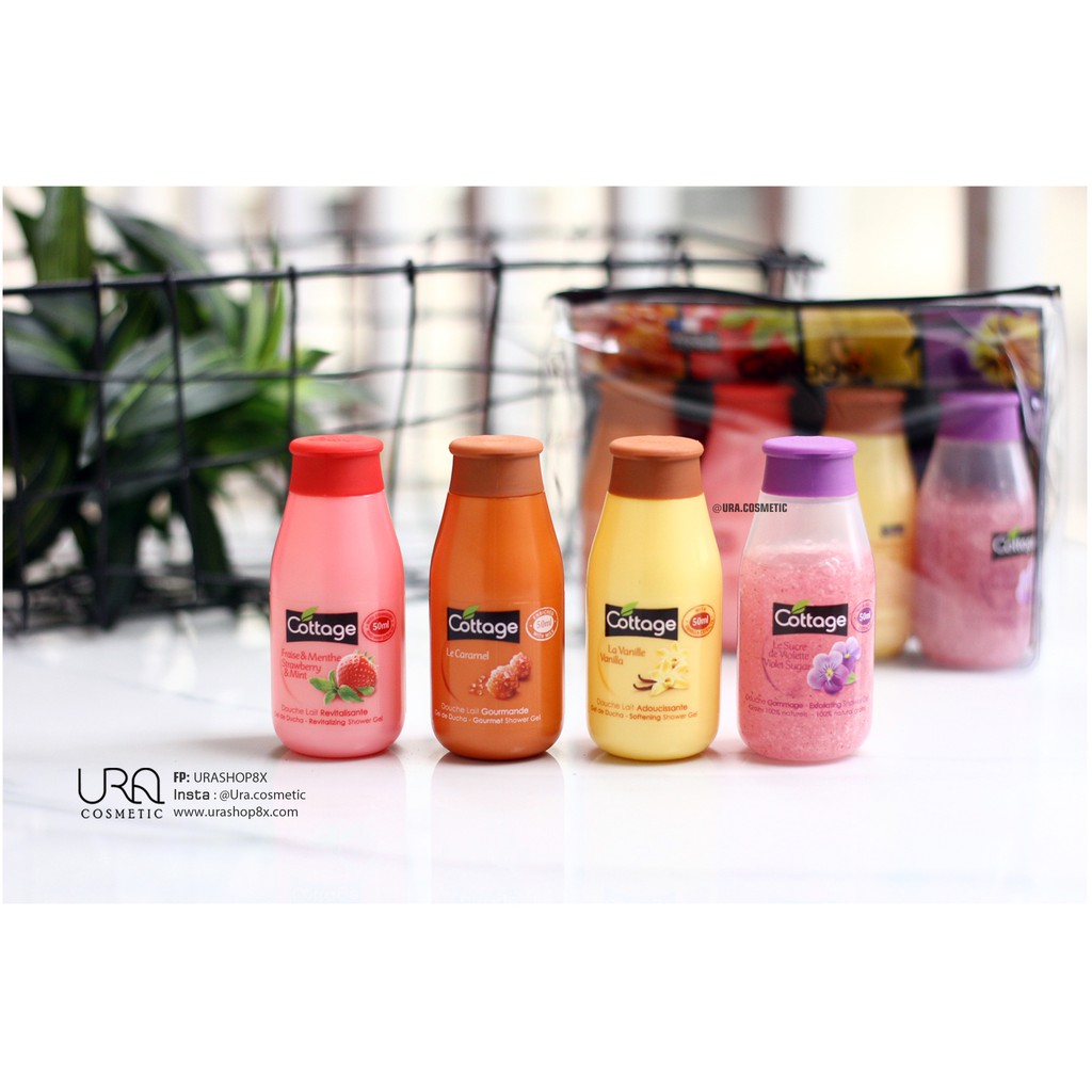 SỮA TẮM COTTAGE / Set 4 Chai Sữa Tắm Mini Cottage (50ml/chai) – Pháp