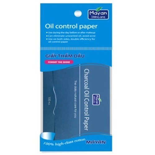 Combo 3 bộ giấy thấm dầu than hoạt tính Mayan Oil Control Paper 100 tờ