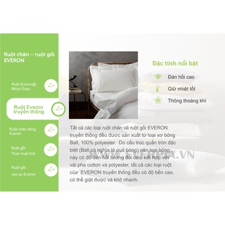 Ruột Gối Nằm Everon Classic Chính Hãng Size 45x65cm, Chống Khuẩn, Hút Chân Không, Độ Cứng Vừa Phải