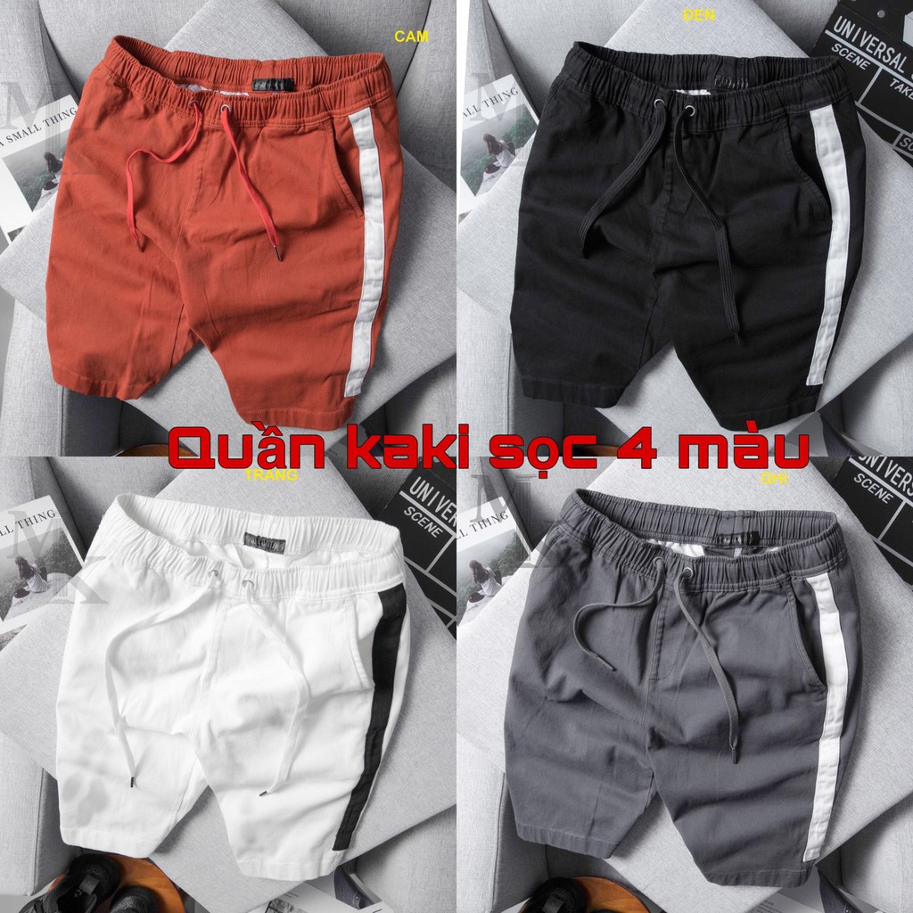 Quần Short nam, Quần ngắn nam Kaki phối viền kẻ trẻ trung phong cách | BigBuy360 - bigbuy360.vn