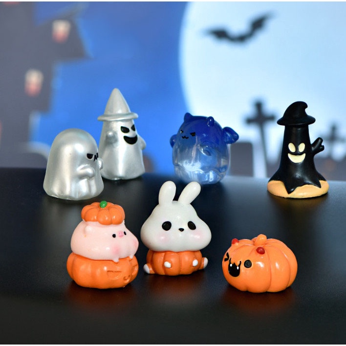 Mô hình các nhân vật decor tiểu cảnh halloween, trang trí bàn học