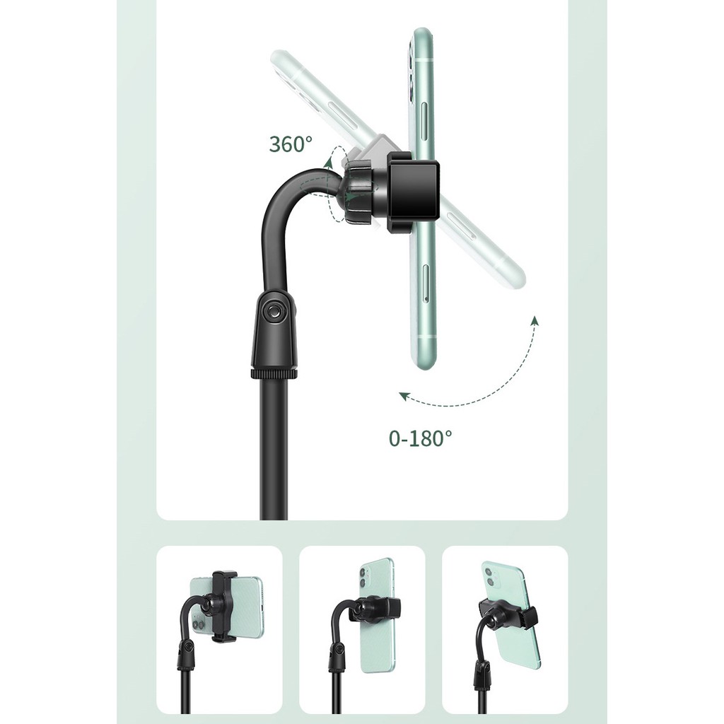 (Chân Đế Rất Chắc Chắn) - Giá Đỡ, Kẹp Điện Thoại Dài 38Cm Để Bàn Xem Phim, Chụp Hình Đa Năng Xoay 360 Độ Chuyên Dụng