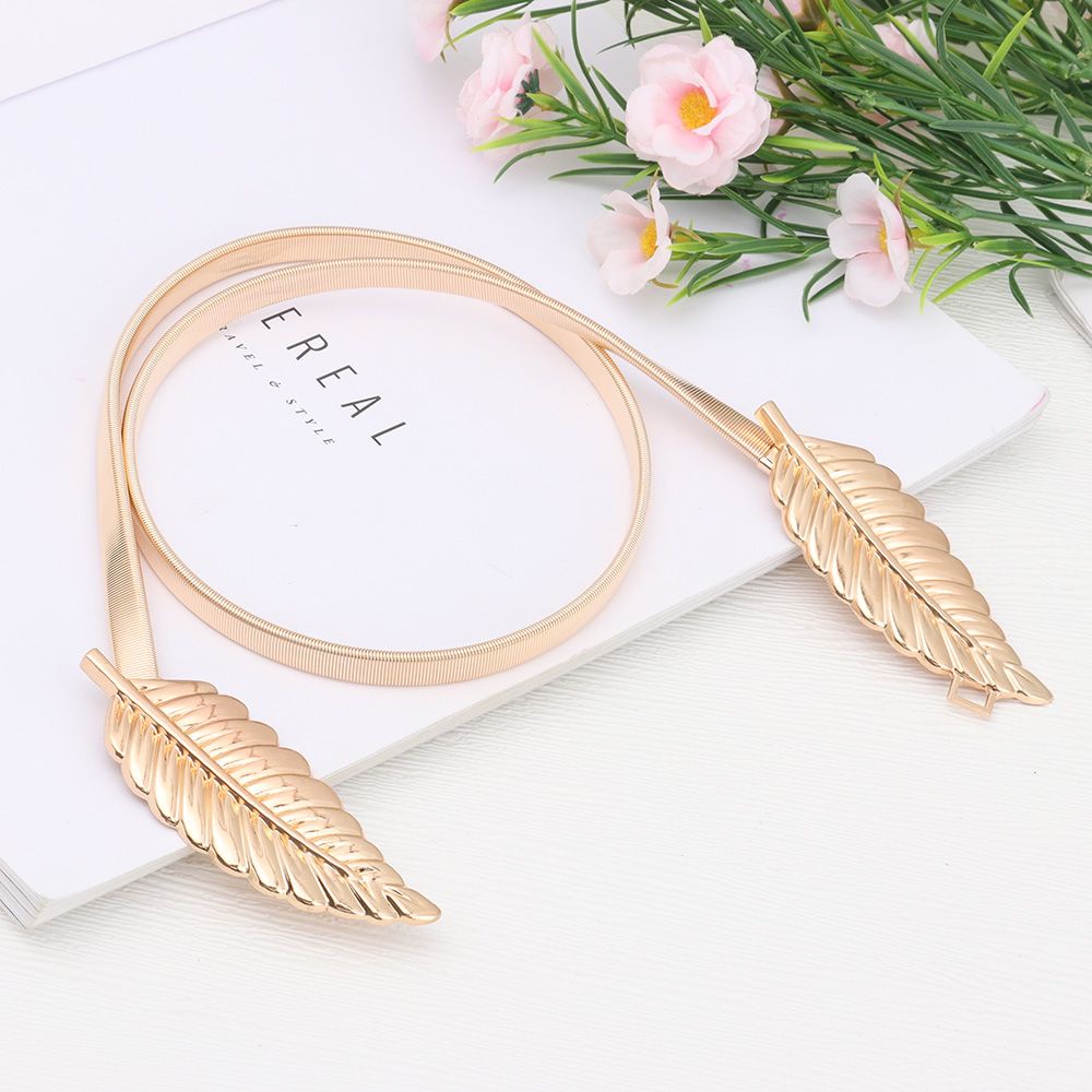 Thắt lưng co giãn hình chiếc lá trang trí áo khoác/ đầm