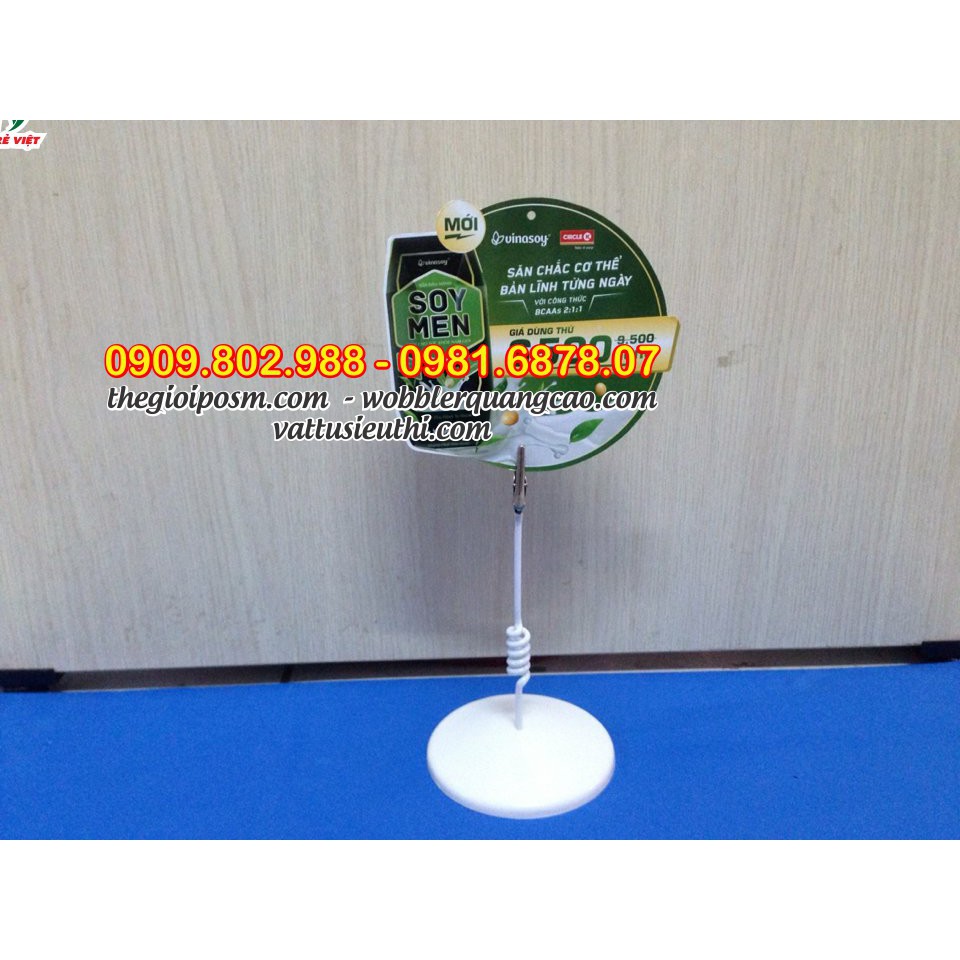 Combo 10 wobbler đế nhựa, chân đế nhựa để bàn, kẹp menu, wobbler để bàn chân nhựa, wobbler chân nhựa, wobbler quảng cáo