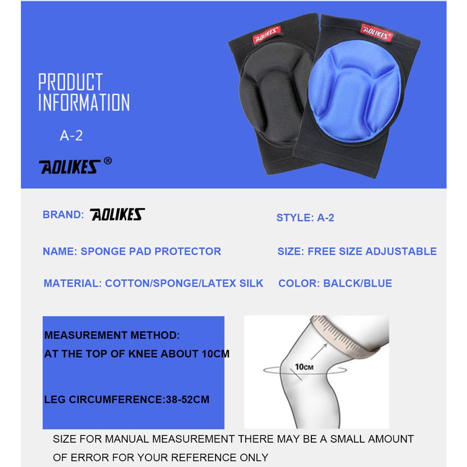 AOLIKES 1 Cặp Đệm Bảo Vệ Đầu Gối Khi Chơi Thể Thao