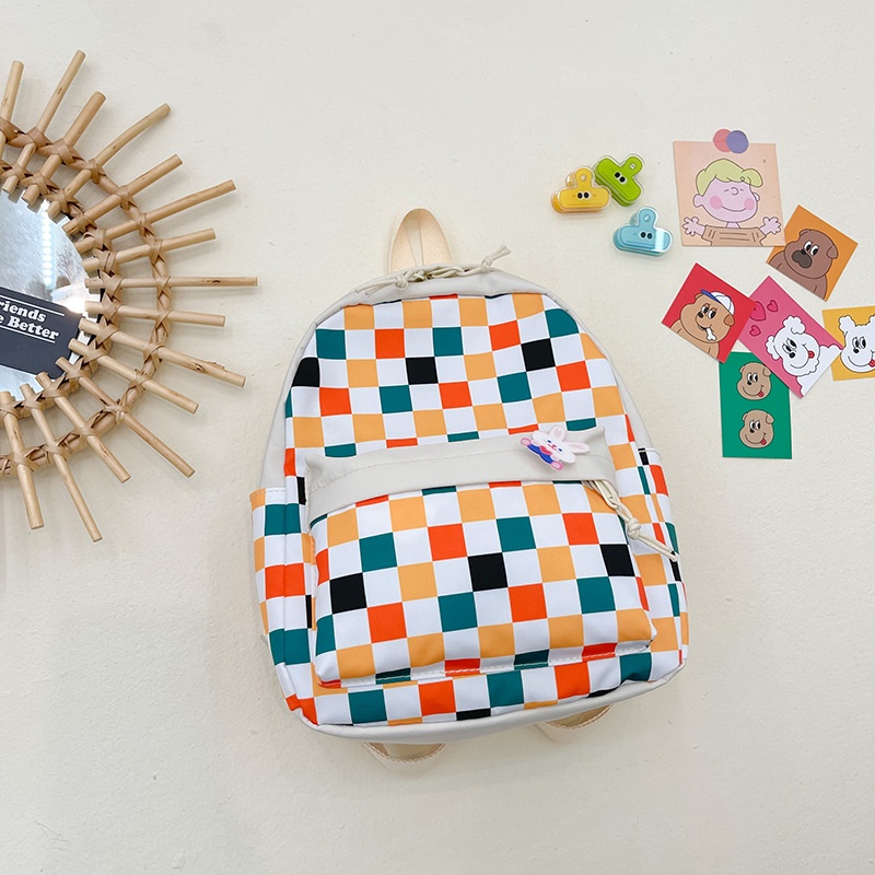Ba Lô Đi Học Họa Tiết Sọc Caro Thời Trang Hàn Quốc Cho Bé Trai Và Gái
