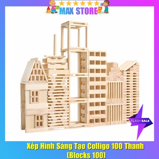 Đồ chơi gỗ xếp hình sáng tạo Colligo 10313Y-B 50 thanh màu