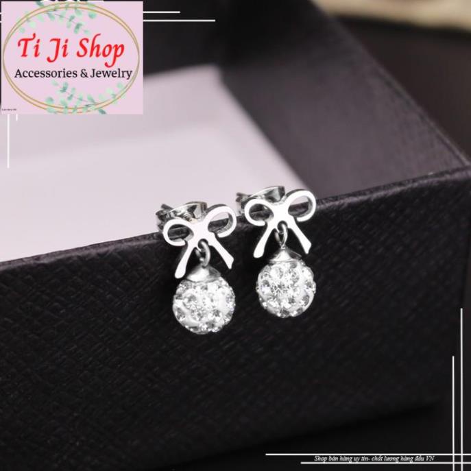 BÔNG TAI NỮ HÌNH CHIẾC NƠ INOX  đẹp, không đen