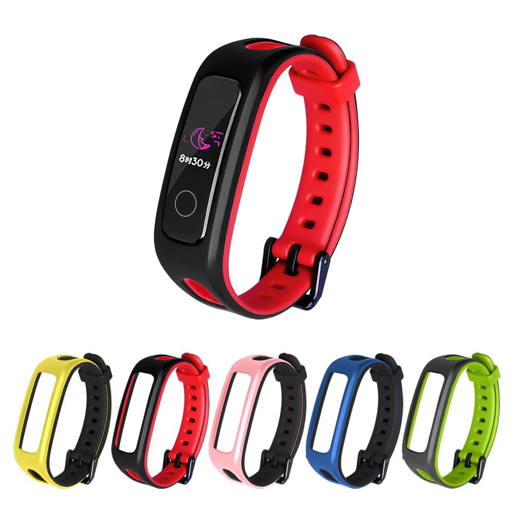 CHOOKEY Dây Đeo Silicon Mềm Hai Màu Thay Thế Cho Đồng Hồ Thông Minh Huawei Band 4e 3e Honor Band 4 Running