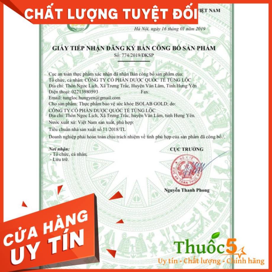 Isolab Gold bổ sung chất xơ tự nhiên, hỗ trợ nhuận tràng, hộp 30 gói