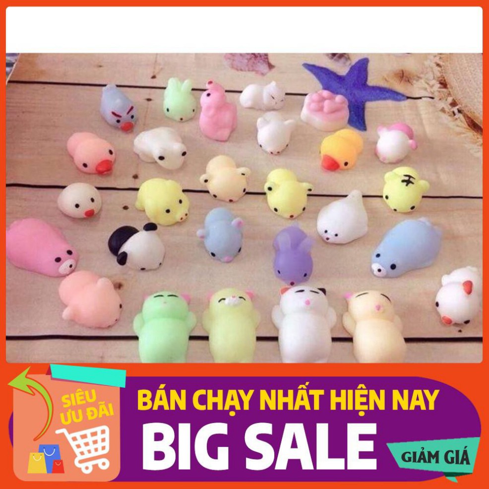 Sét 10 squishy mochi hình thú dẻo