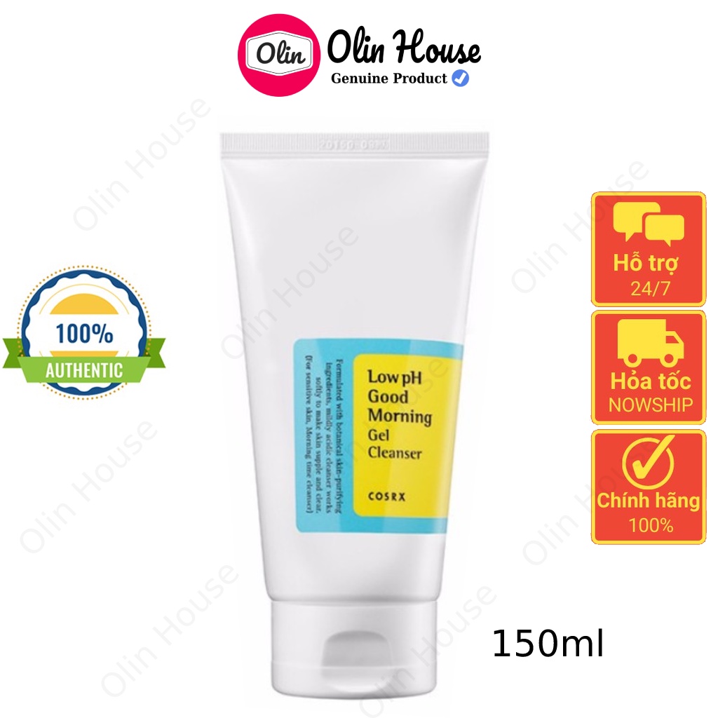 Sữa rửa mặt Cosrx Low Ph Good Morning Gel Cleanser 150ml - Gel rửa mặt dịu nhẹ low PH - Olin House