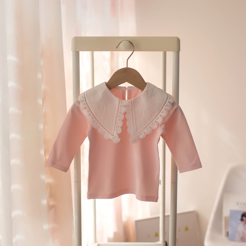 6197 áo dài tay bé gái cổ bèo chất cotton nỉ SP000194 Ảnh thật Rio chụp, hàng có sẵn kèm video SP000193