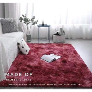 Thảm Lông Loang Trải Sàn Lông Dầy Hàng Đẹp 2020 ( Kích Thước 1m6 x 2m - Mặt Sau Chồng trơn trượt)