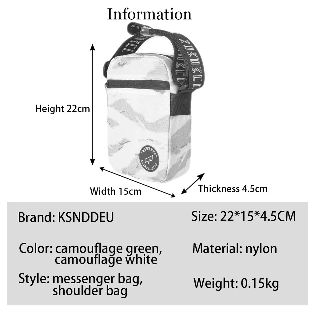 Túi đeo chéo KSNDDEU nylon trẻ trung thời trang dành cho cả nam và nữ