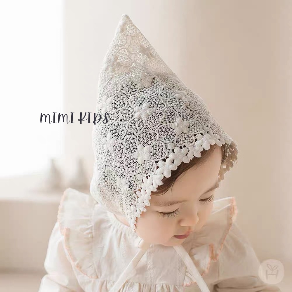 Mũ tiểu thư ren xinh xắn phong cách Hàn Quốc cho bé gái 6-18m Mimi Kids MTT29