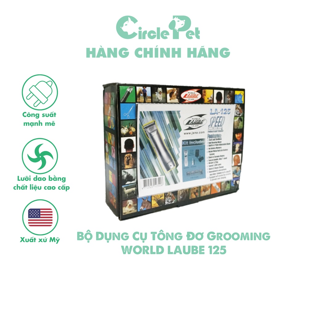 Bộ Dụng Cụ Tông Đơ Tỉa Lông Thú Cưng Grooming WORLD LAUBE 125 Dễ Dàng Lau Dọn Sau Khi Cắt Tỉa  - Circle Pet