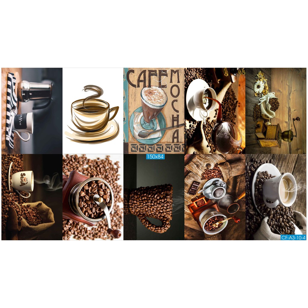 Combo Set 10 tờ Decal dán tường Coffee siêu đẹp
