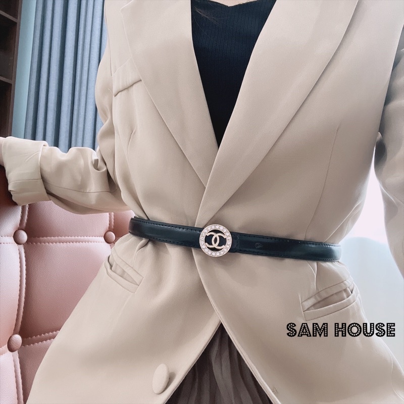 Dây thắt lưng nữ bản 2cm hàng cao cấp, dây nịt nữ da đẹp mã CH01