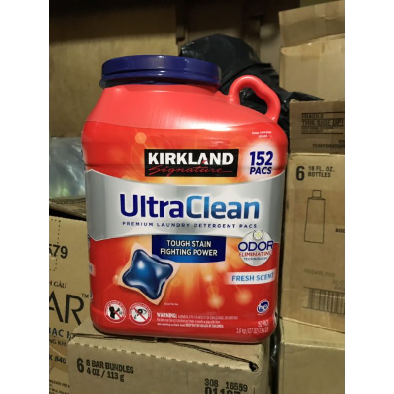 Viên giặt quần áo Kirkland kháng khuẩn Kirkland Signature Ultra Clean 152 Pacs