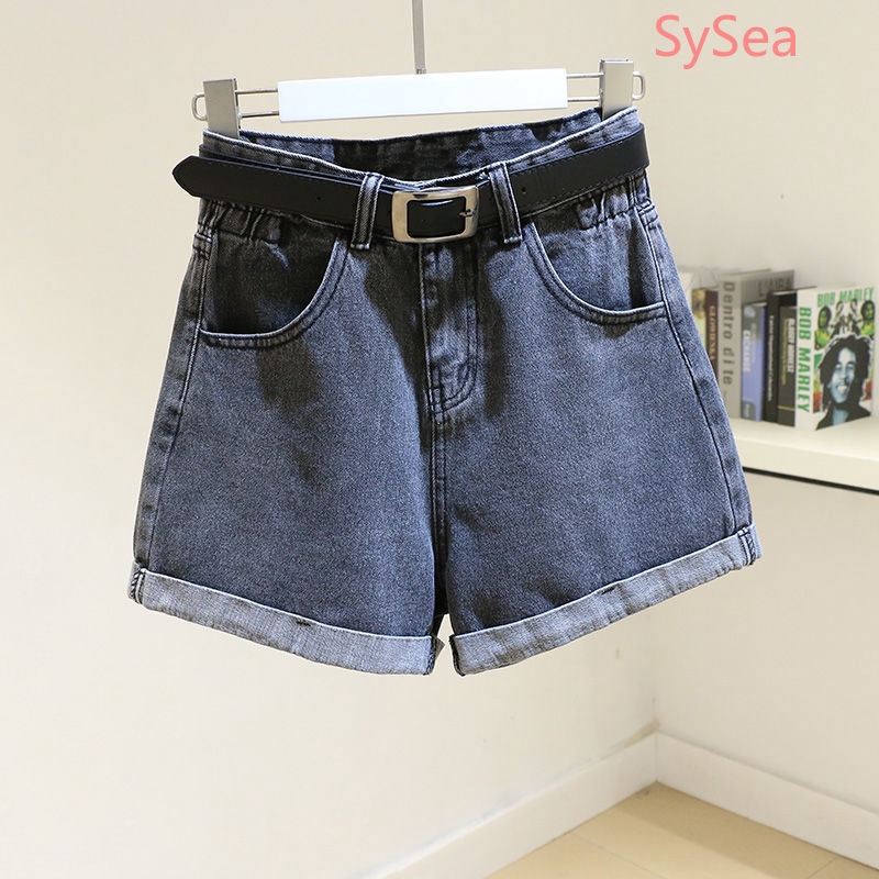 Quần Short Denim Lưng Cao Phong Cách Hàn Quốc