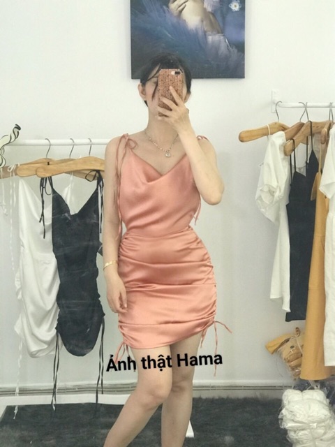 HOẢ TỐC -  ẢNH THẬT-ĐẦM BODY CỔ ĐỔ RÚT DÂY HAI BÊN tôn dáng , có nhiều màu | BigBuy360 - bigbuy360.vn