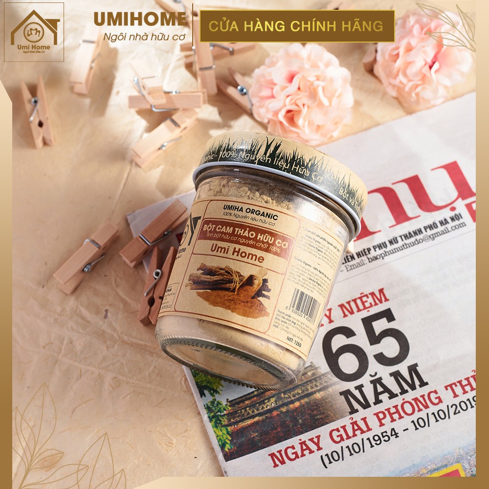 Bột Cam Thảo đắp mặt hữu cơ UMIHOME nguyên chất | Licorice Powder 100% Organic 135G